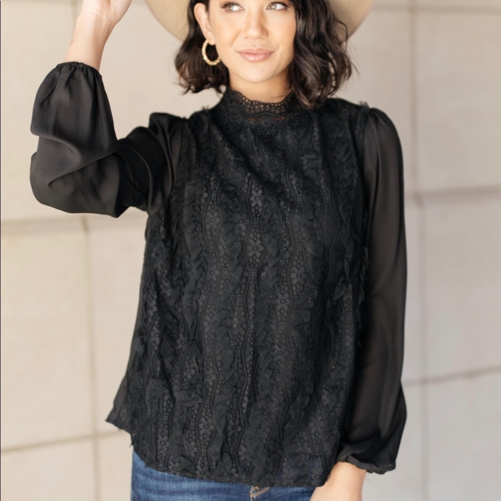 Grace Black Lace Blouse